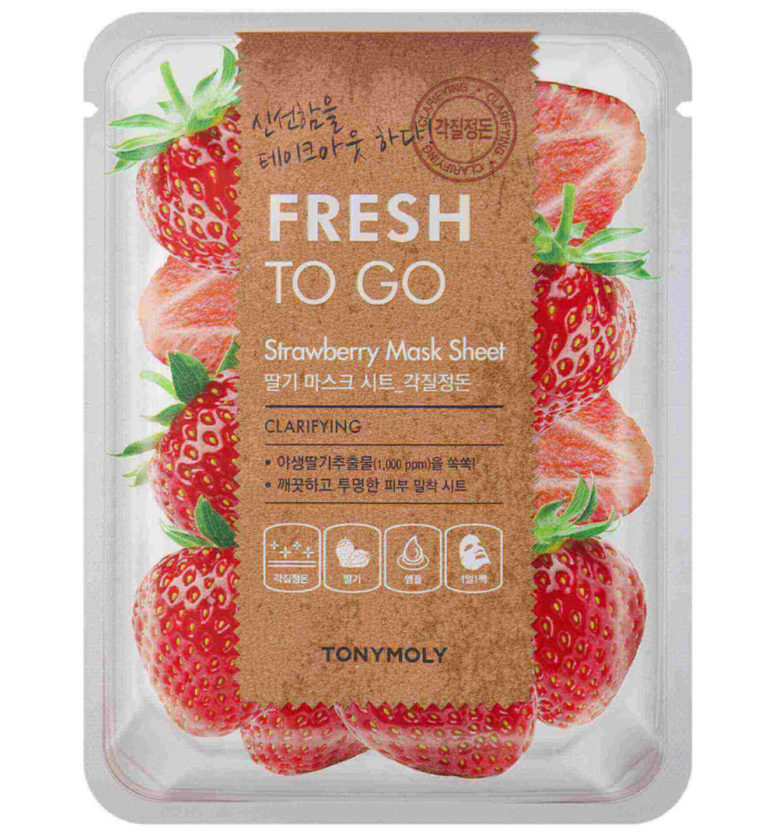 Тканевая маска для лица TONY MOLY Strawberry, для всех типов кожи — фото 1