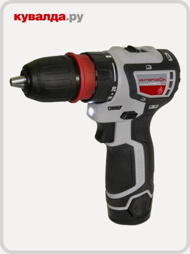 Изображение товара Дрель-шуруповерт аккумуляторная ИНТЕРСКОЛ ДА-10/12В 36 комбимакс бесщеточная 2 2ач, патрон св.