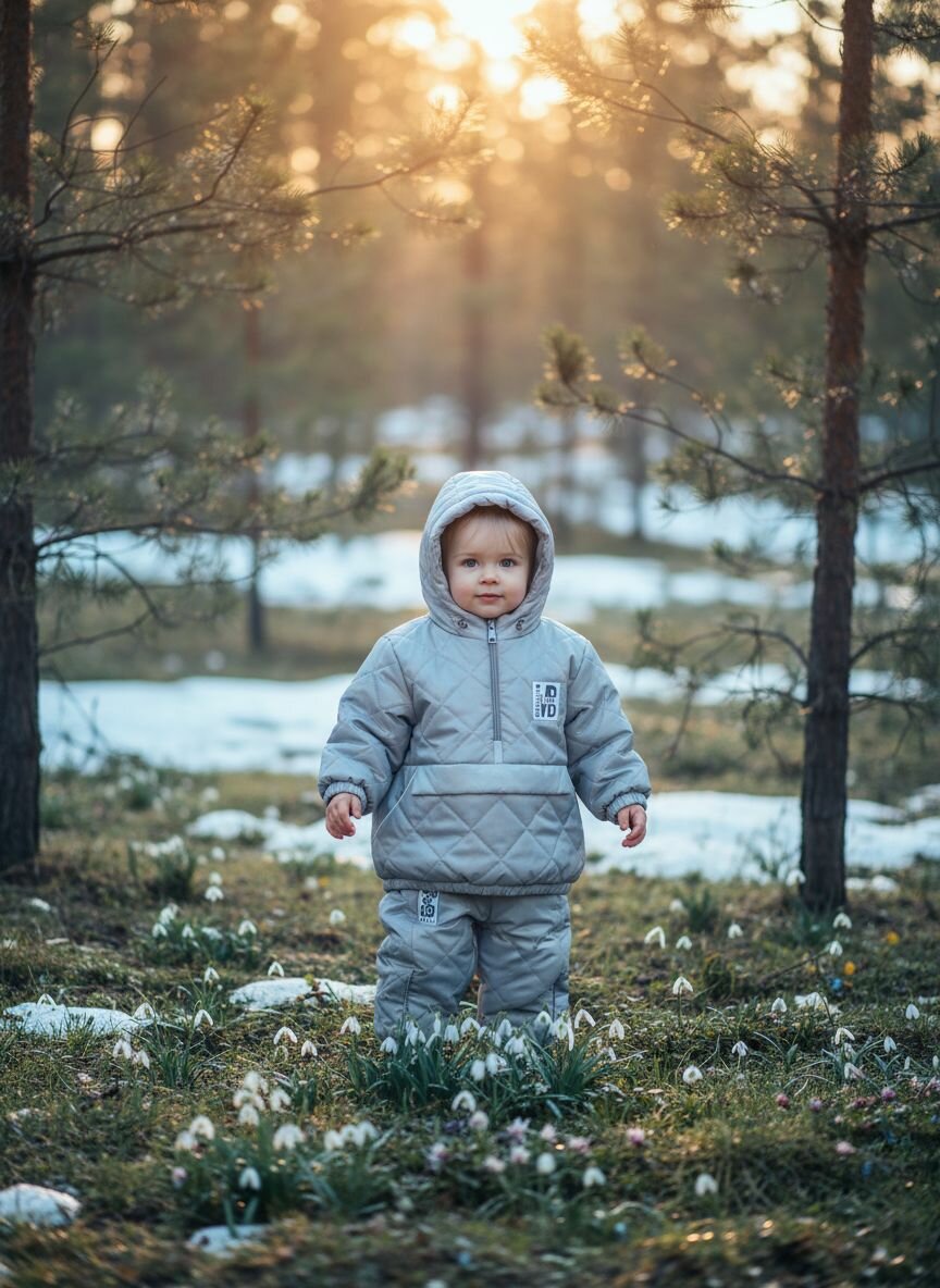 Комплект верхней одежды MaLeK BaBy размер 80  стальной