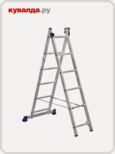 Изображение товара Лестница-стремянка двухсекционная алюмет 5206 2х 6