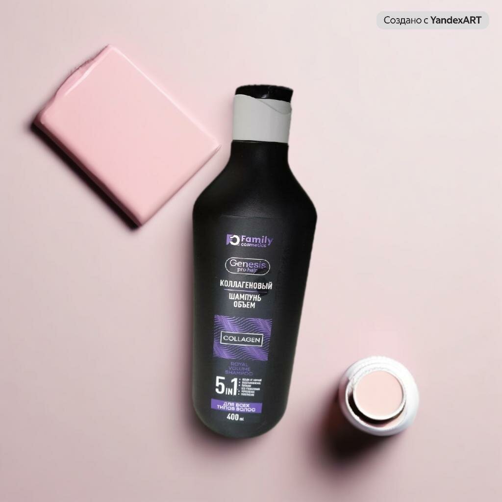Family cosmetics pro hair коллагеновый шампунь ОБъЕМ 400 МЛ.