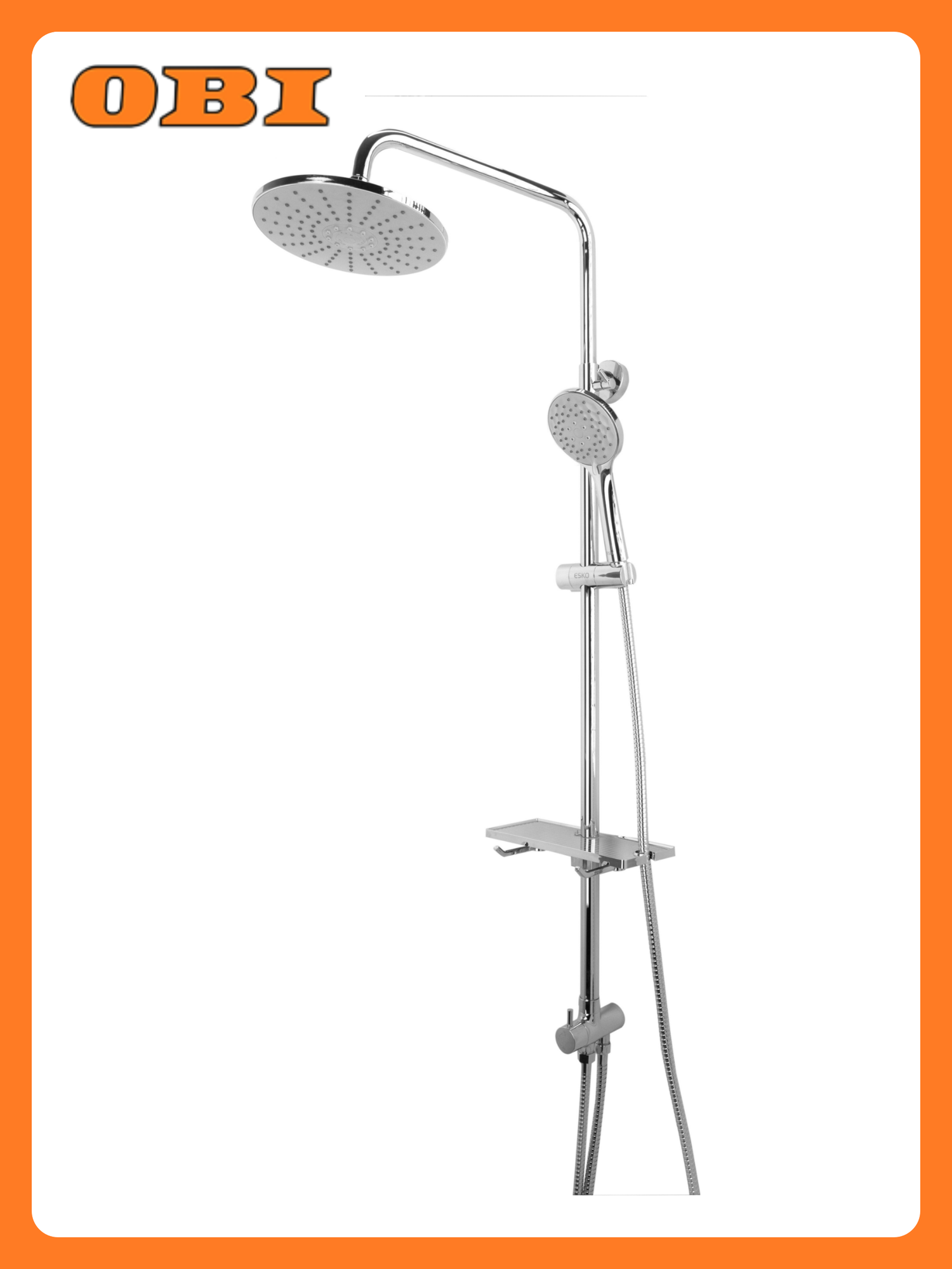 Душевая система ESKO серебристый выдвижная телескопическая стойка нержавеющая сталь хром