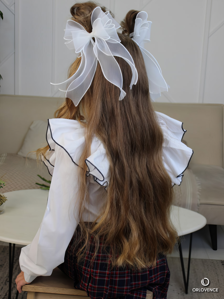 Orlovence бантики из фатина на металлической заколке. Белые 2 шт. — фото 1