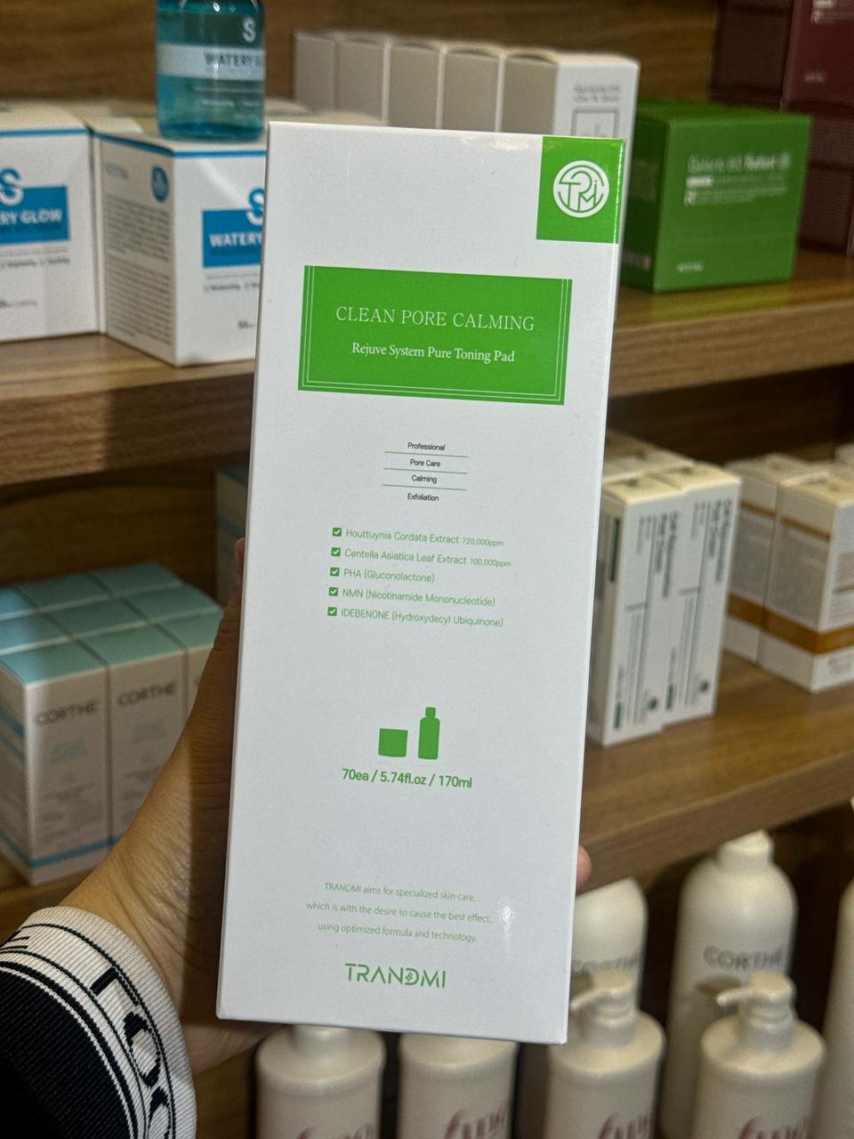 Тонер-пэды TRANDMI Clean Pore Calming, успокаивающие очищающие пэды для лица, с центеллой и PHA, 70 шт