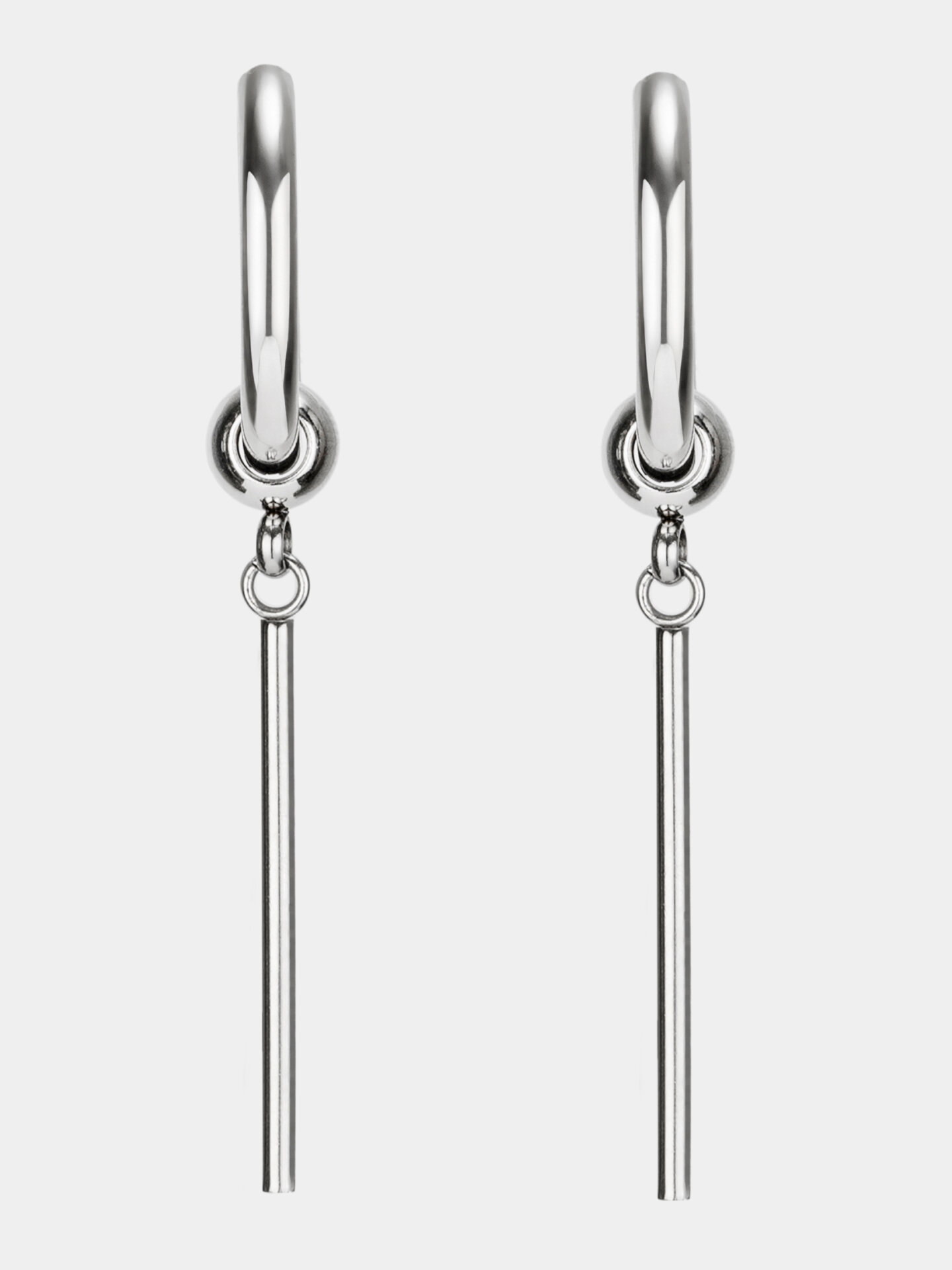 Серьги с подвесками, конго RESURS, металл, серебристый — фото 1