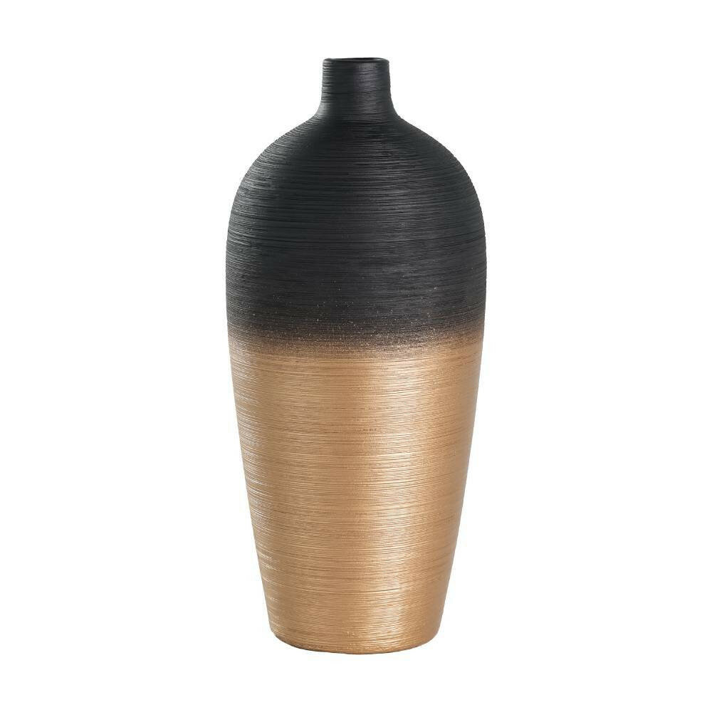 Декоративная ваза SARYKSU 421423, керамика, черно-золотая, H280