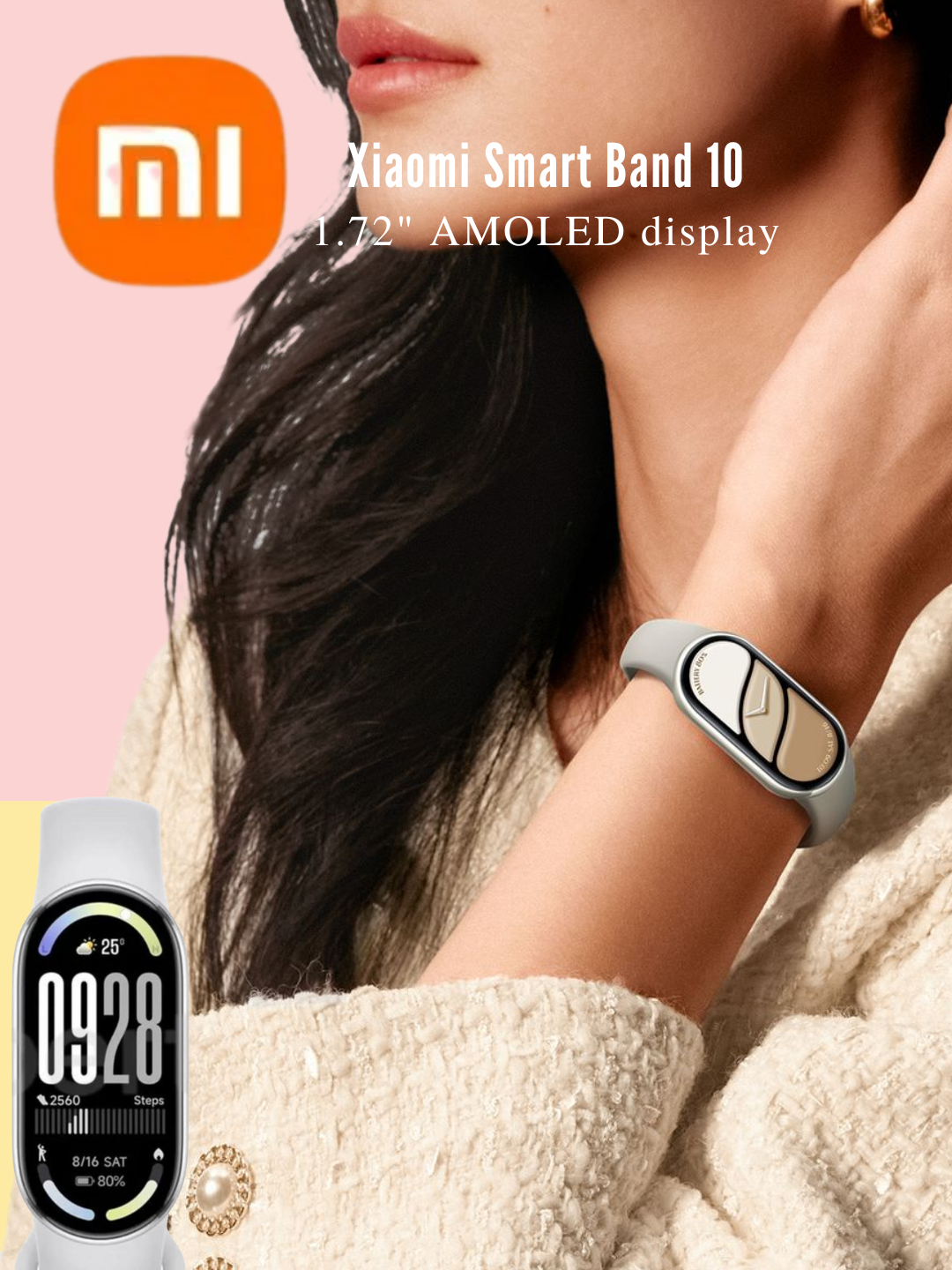 Часы, фитнес-браслет Xiaomi Smart Band 10, корпус из премиального металла, керамическая версия, кожаный ремешок Xiaomi, классический серый лимитированный