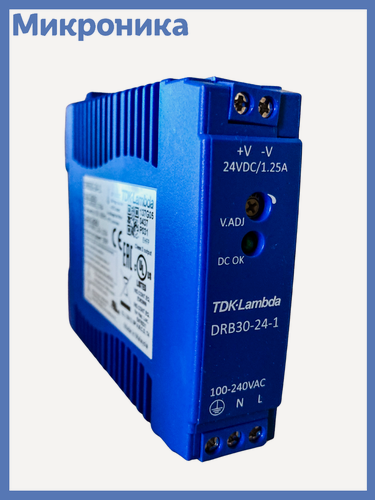 Изображение товара Блок питания TDK-Lambda DRB30-24-1, для DIN-рейки, конвекционное охлаждение, IP20