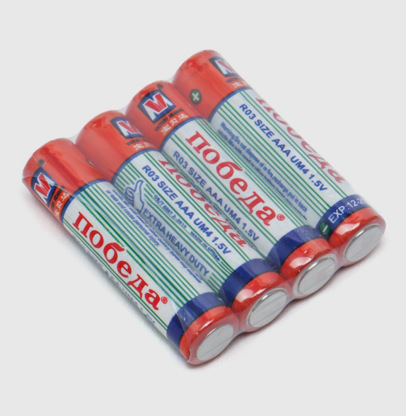 Батарейки пальчиковые алкалайновые победа АА LR6 1,5в комплект 4шт