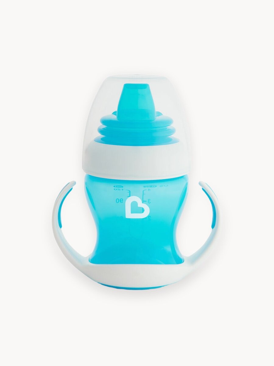 Munchkin обучающий поильник-непроливайка Gentle™ с ручками голубой 4+ 120мл.