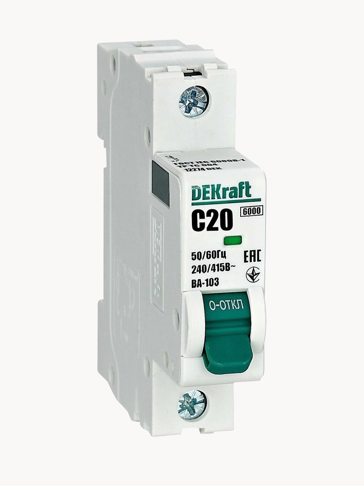 Выключатель автоматический модульный 1п C 20А 6кА ВА-103 SchE 12274DEK