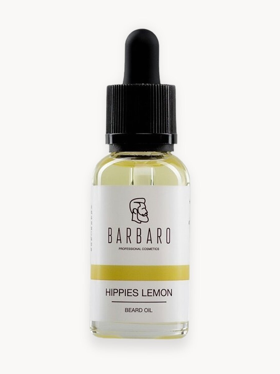 Масло для бороды смягчающее Barbaro Hippies lemon с пипеткой Витамином Е и маслом Макадамии, 30 мл