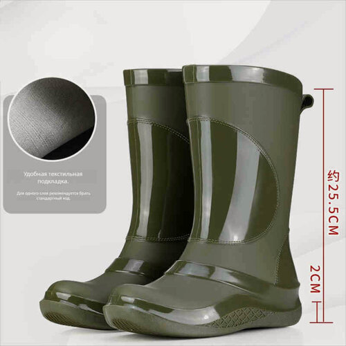 Изображение товара Полусапожки с толстой подошвой из ПВХ, резиновые сапоги, новый стиль, женские, уличные, водонепроницаемые, нескользящие, уличные, длинные, модные резиновые сапоги для женщинРазмер обуви. EU:38