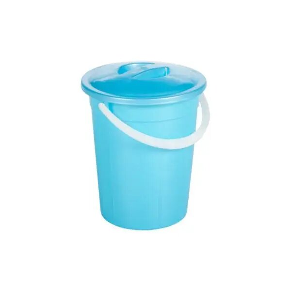 Ведро пищевое 5 л с крышкой голубое пластик герметичное удобная ручка