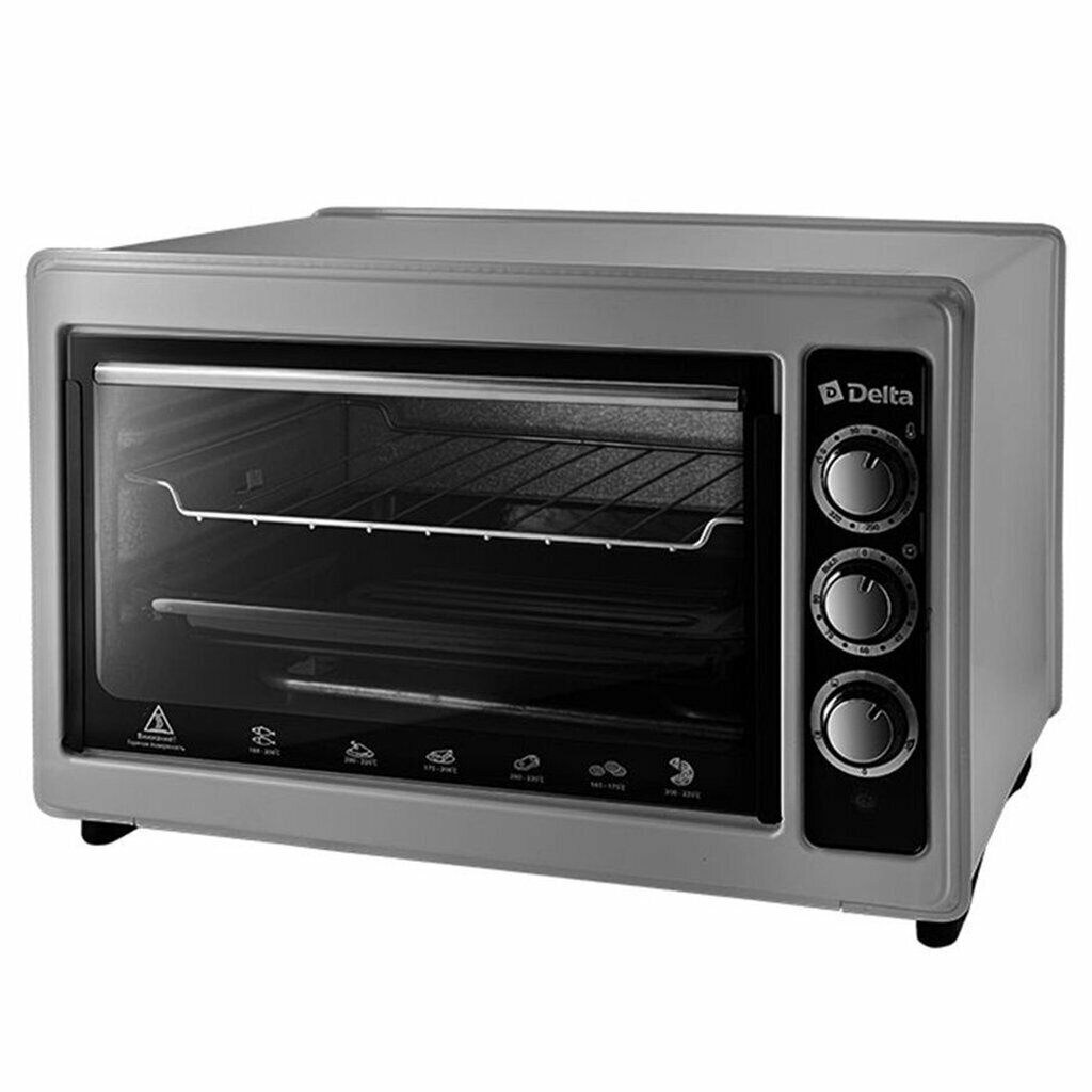 Мини-печь Delta D-0123, 37 л, мощность 1300 Вт, механическое управление, серый