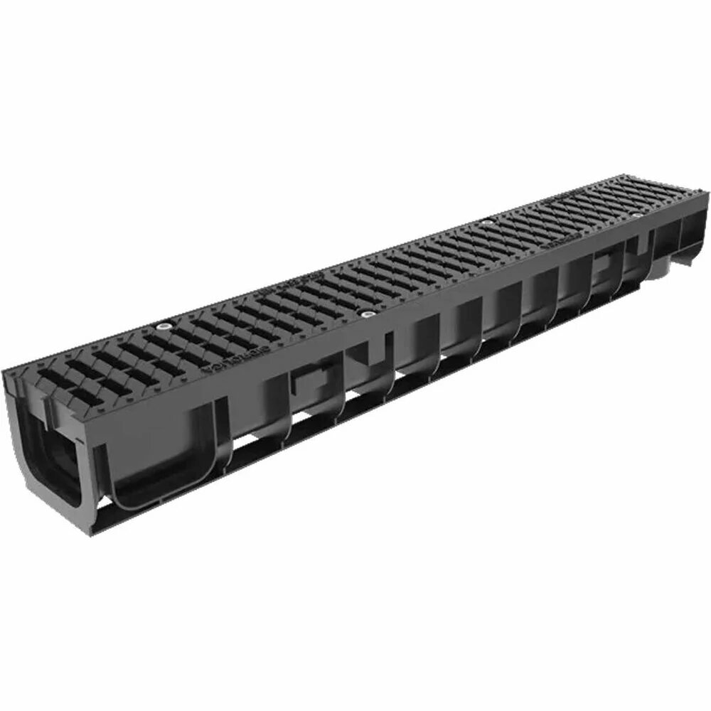 Gidrolica Лоток пластиковый pro dn100 h117 мм с полиамидной решеткой и крепежом класс с250 804509