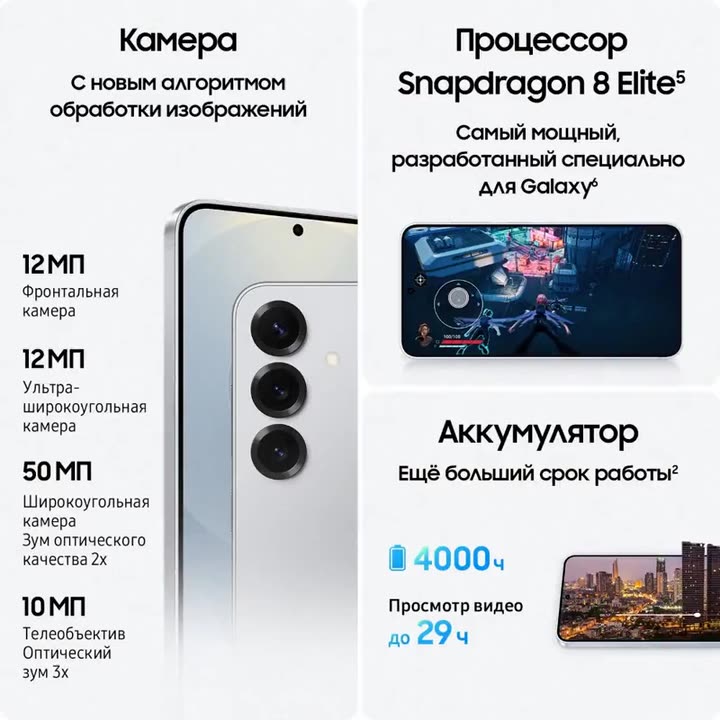 Смартфон Samsung Galaxy S25 SM-S931BZSCCAU 12+256 Gb серый — фото 1