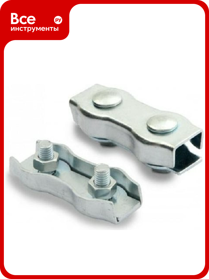 Двойной зажим для стальных канатов vipкрепеж duplex 3 мм 2 шт. 22304 VIP