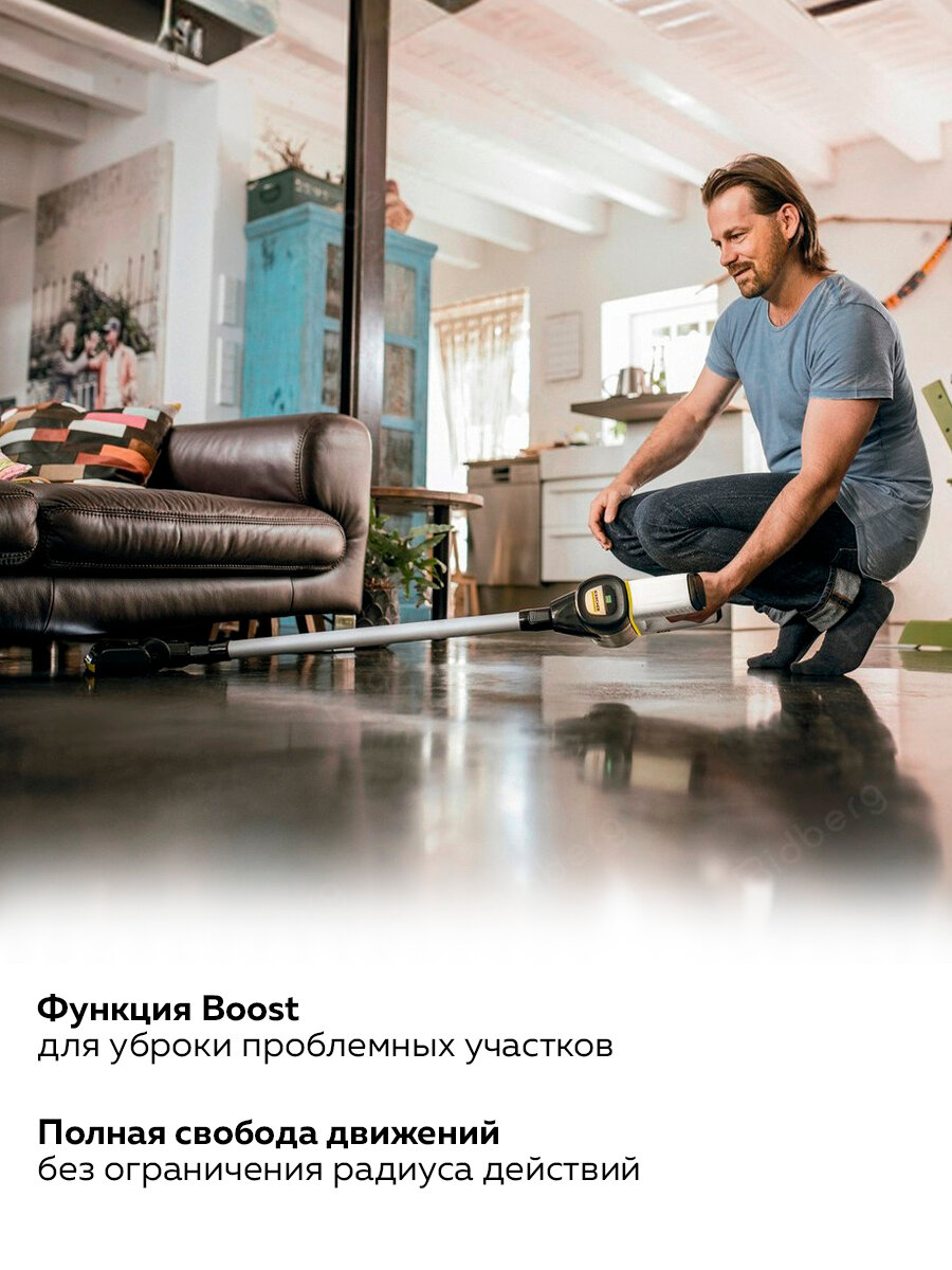 Пылесос вертикальный Karcher VC 6 Cordless ourFamily (1.198-670.0), для дома, беспроводной, ручной, с подсветкой — фото 1
