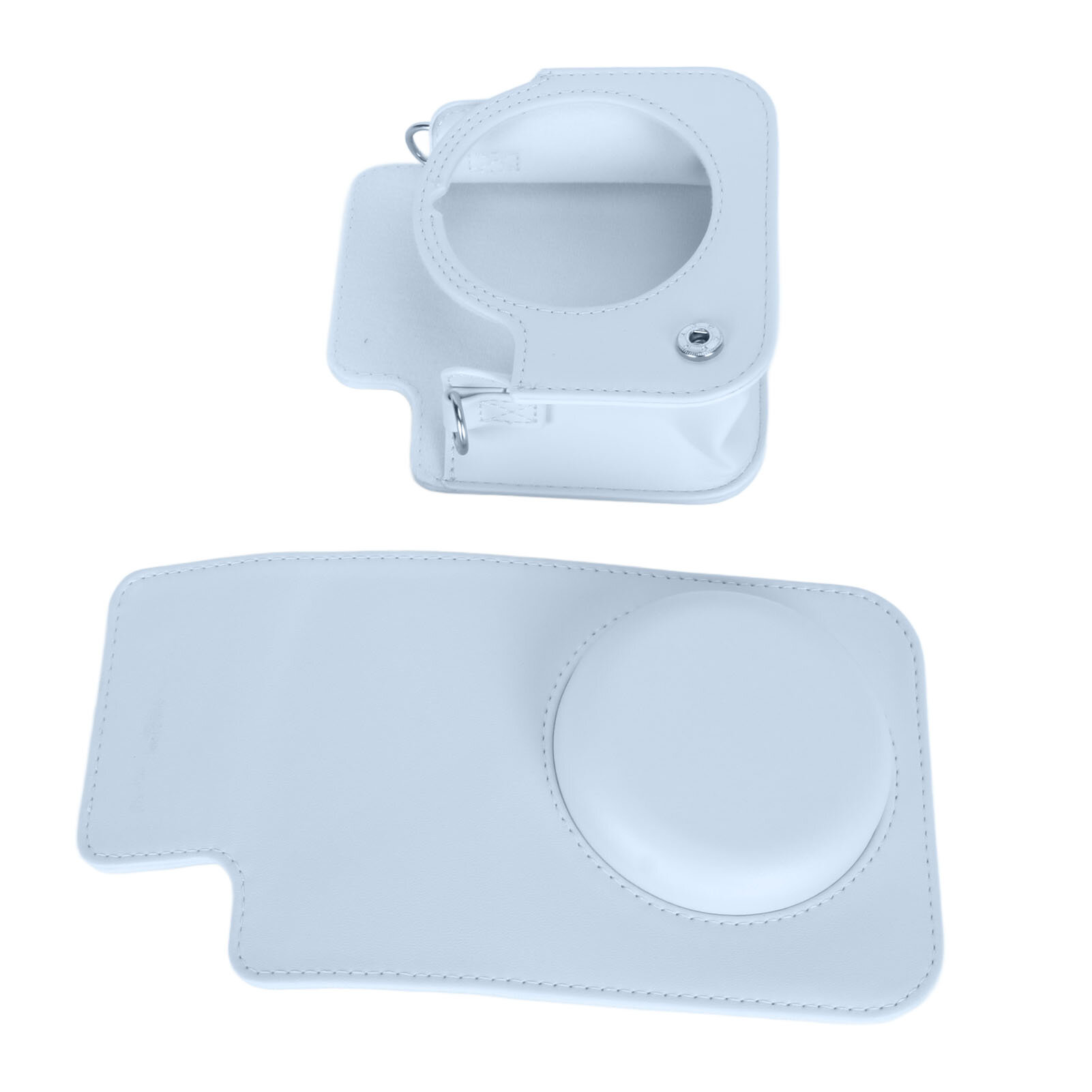 Стильный защитный чехол из прочной PU-кожи с регулируемым плечевым ремнём для моментальной камеры Fuji Instax Mini 12 в голубом цвете