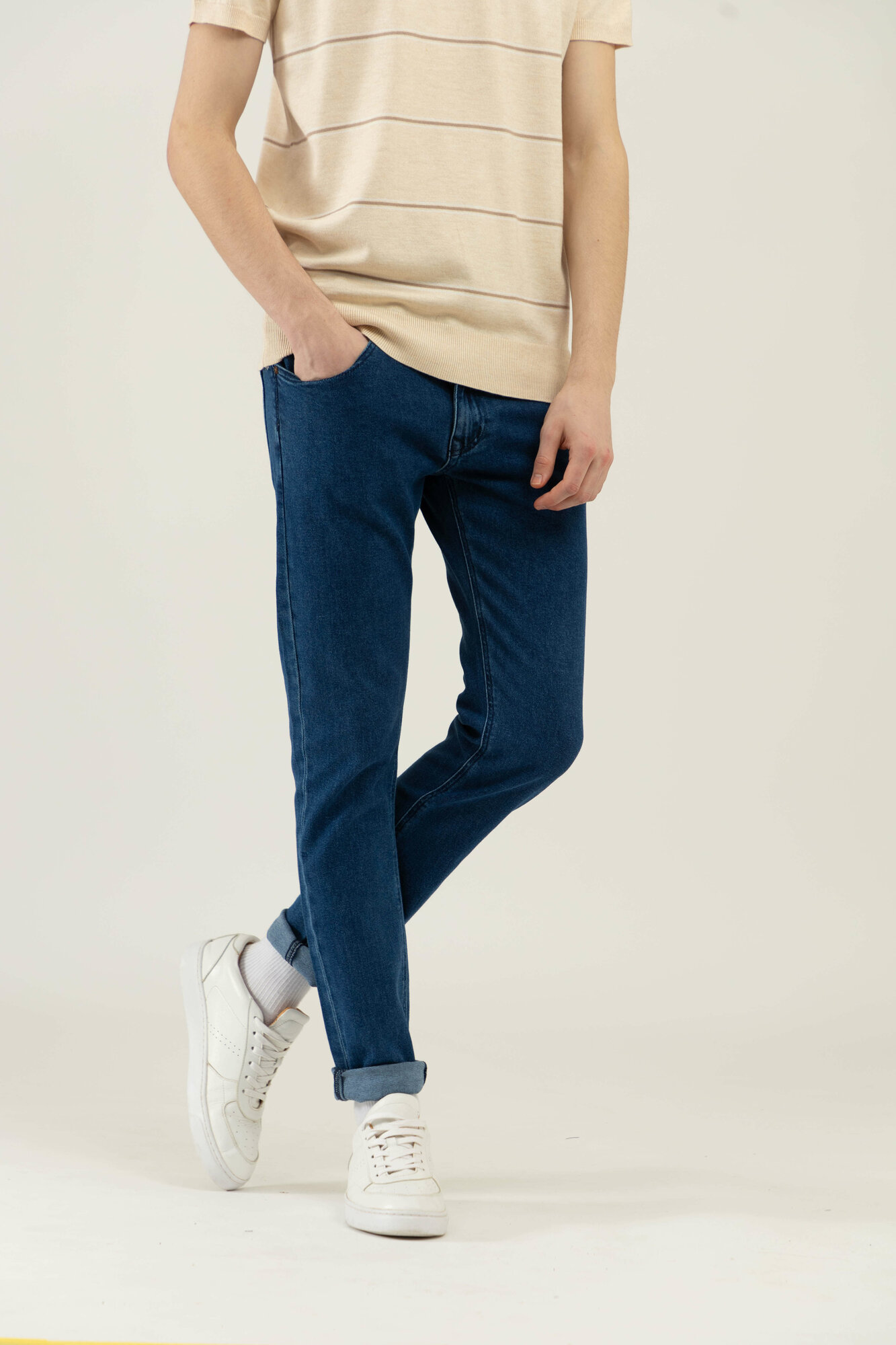 Джинсы зауженные TERRA PRO, размер 31, navy