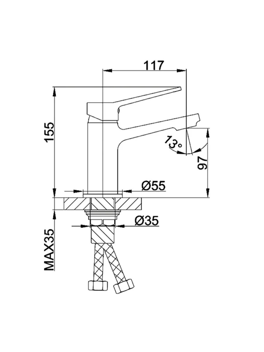 Смеситель для раковины FRAP F1061 — фото 1