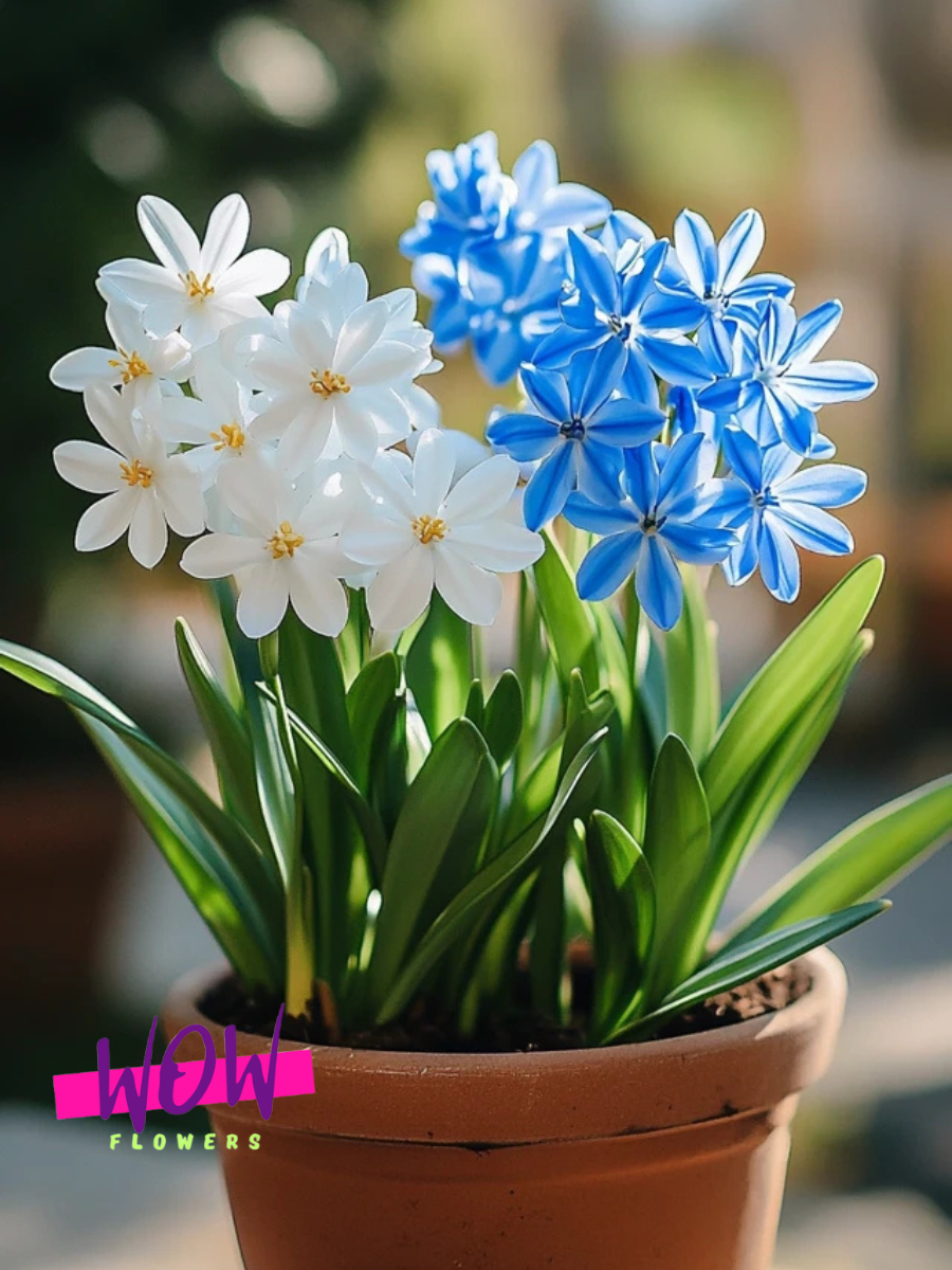 Луковицы цветов  WOW FLOWERS  TWIN Пушкиния Либанотика 5 шт \ Пушкиния Либанотика Альба 5 шт ( 10 шт )