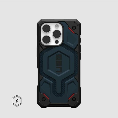фото Чехол с поддержкой magsafe uag monarch pro для iphone 16 pro max 6.9", цвет синий (kevlar-mallard)