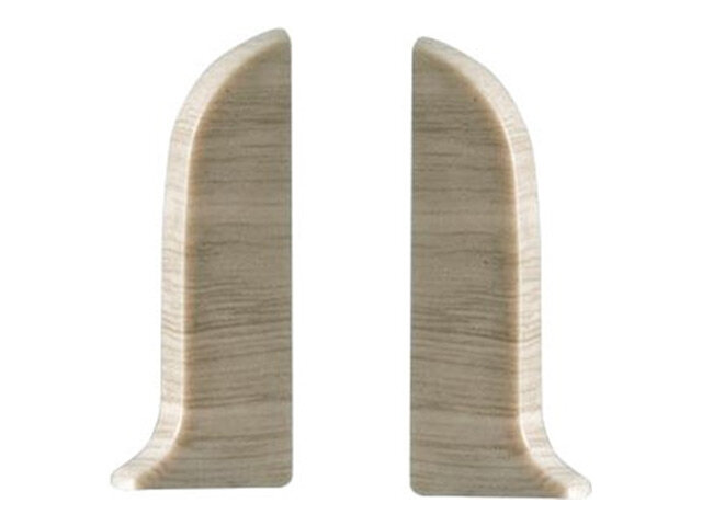 Заглушки для плинтуса ПВХ SALAG NGF 56мм Дуб полярный левая+правая