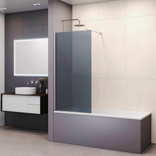 Изображение товара Шторка на ванну 80 RGW SC-050 Хром / Тонированное (Серое)