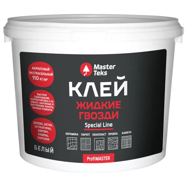 Клей акриловый экстрасильный MasterTeks белый 4.5 кг