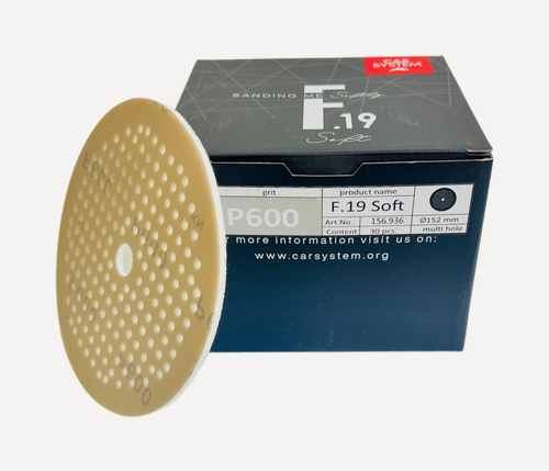 Изображение товара Круг шлифовальный F.19 Carsystem Soft Multy Hole, D-152 мм, P600 на мягкой основе, на липучке (уп. 30 шт.)
