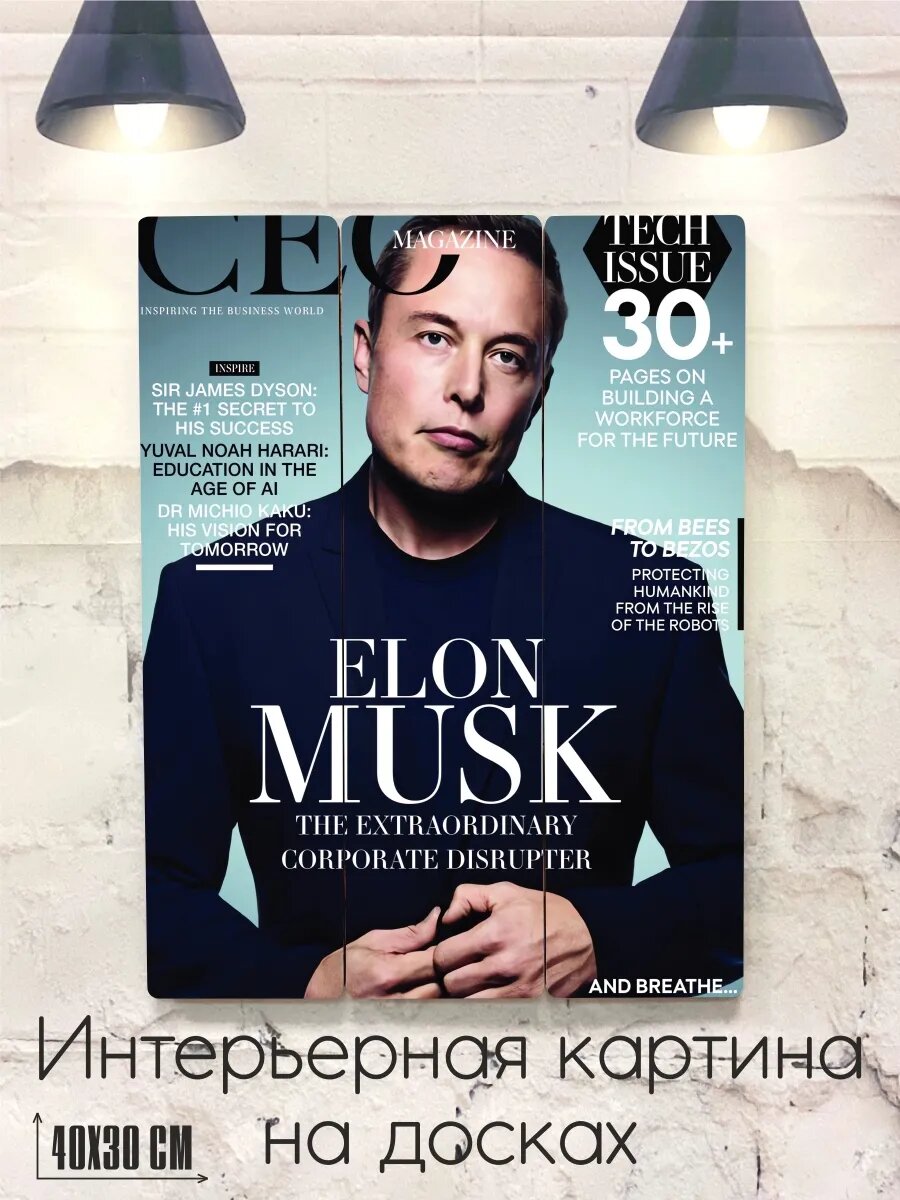 Интерьерная картина на досках "Постеры и журналы"