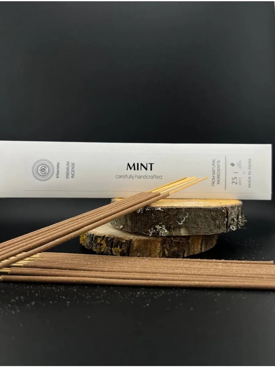 Аромапалочки Мята, Благовония палочки Премиум, Индия, ручной работы — фото 1
