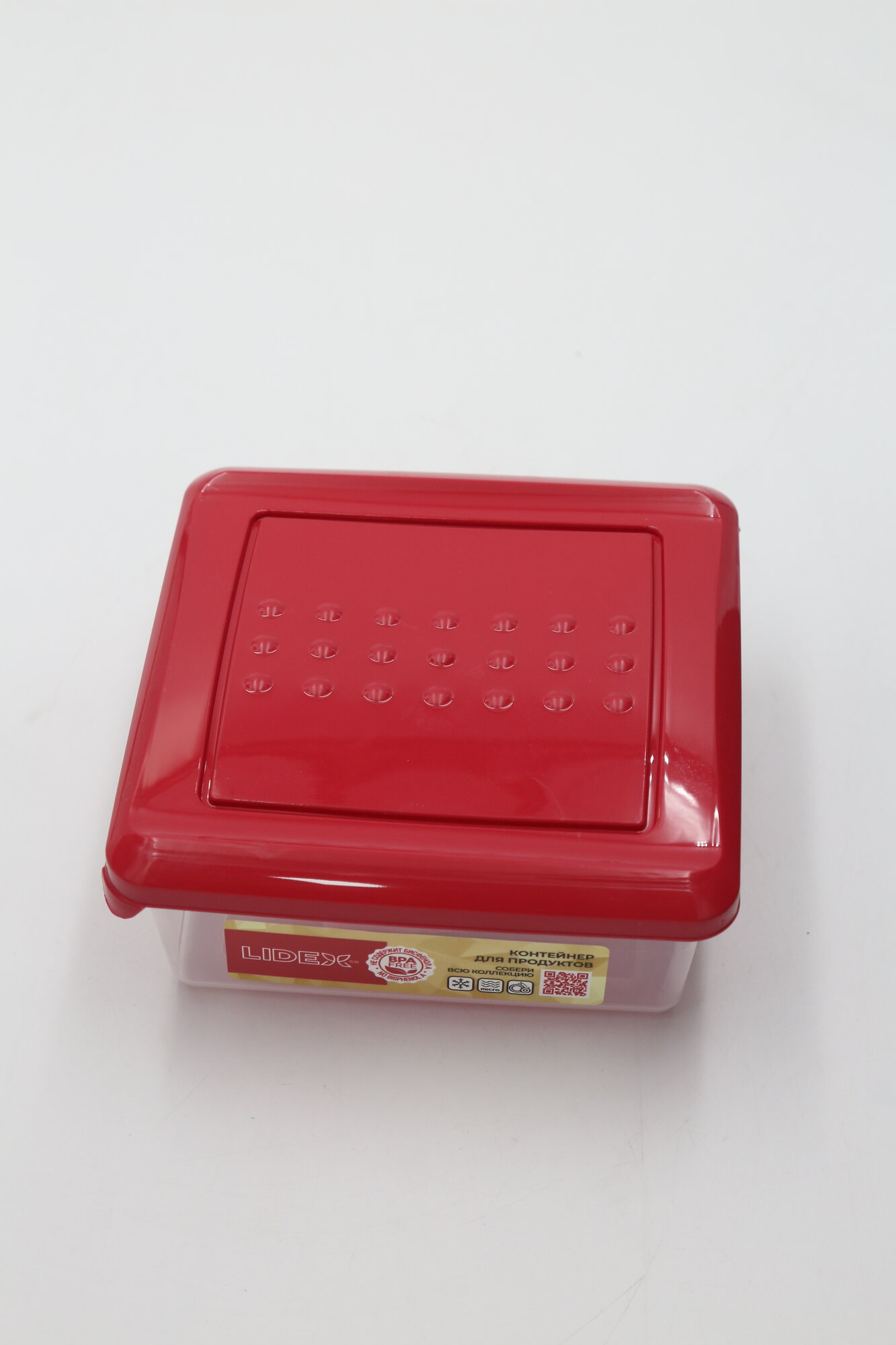 Контейнер для продуктов квадратный (красный) IDILAND RUBY LX1103406-02 500мл 1шт 26х1