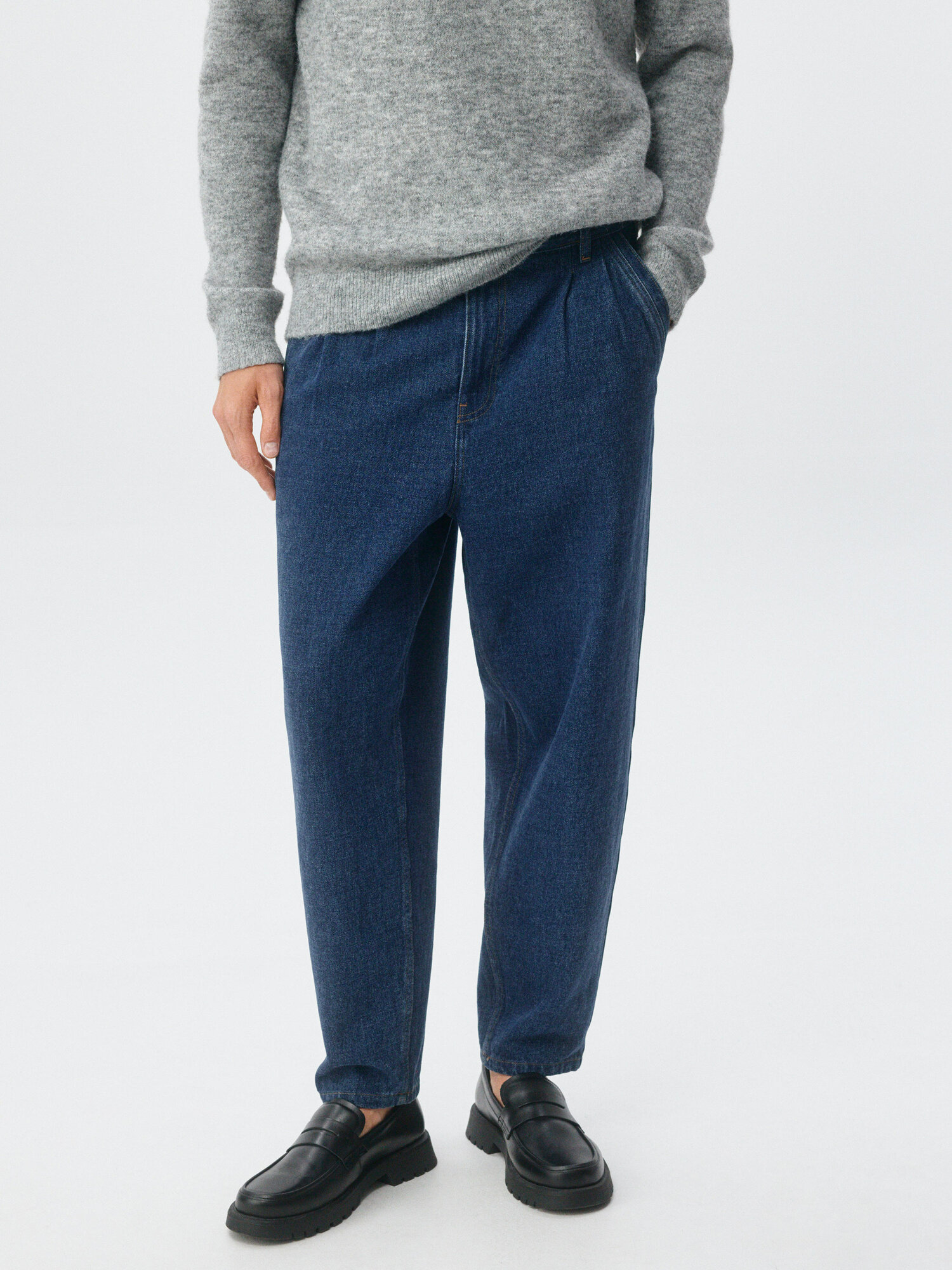 Джинсы широкие Sela, размер 50, темный индиго