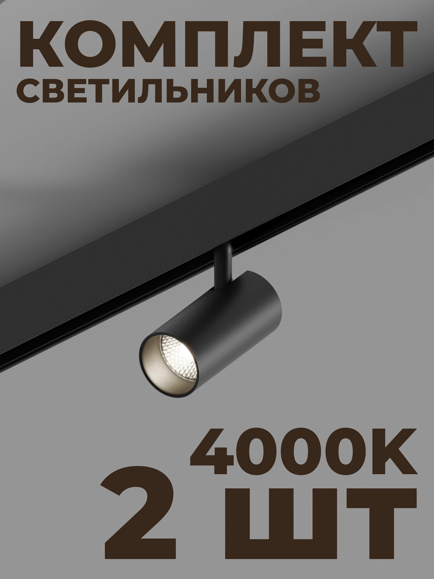 Трековый точечный светильник Hesby ElDeko HSBL_0076, 12Вт-4000К, чёрный (комплект 2 шт)