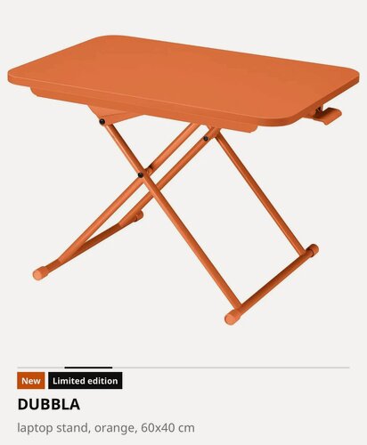 Изображение товара Подставка для ноутбука DUBBLA IKEA, оранжевая, 60x40х18-41 см