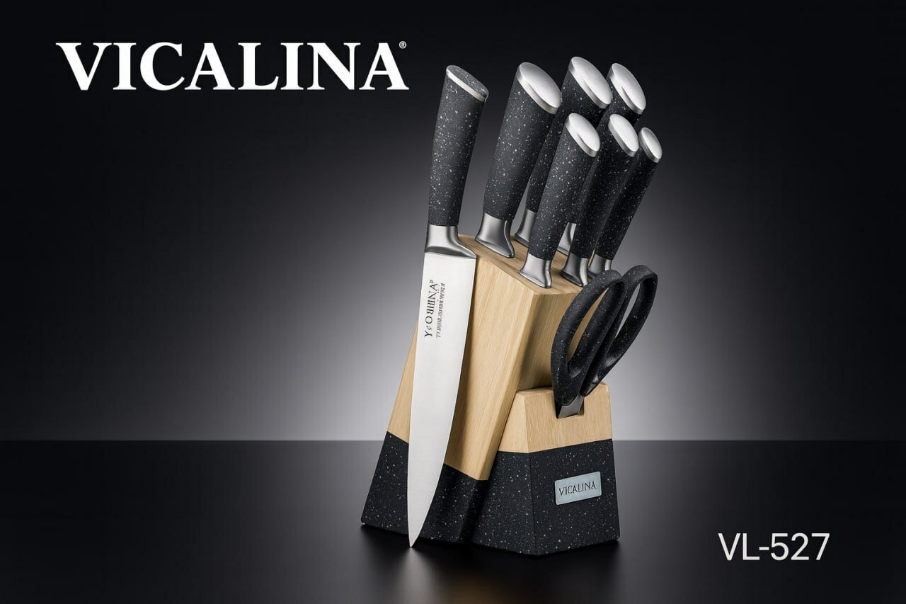 Набор ножей Vicalina, 8 предметов, из нержавеющей стали с подставкой
