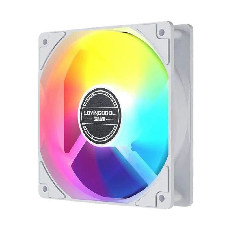 Вентилятор для корпуса LOVINGCOOL, белый, пластик, RGB подсветка