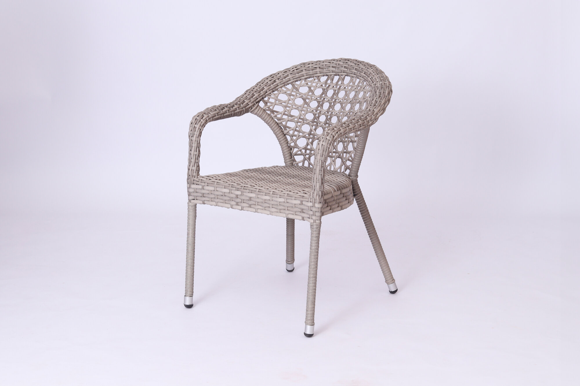 Садовое кресло Chinar из искусственного ротанга серое Serhio 60х60х77 см