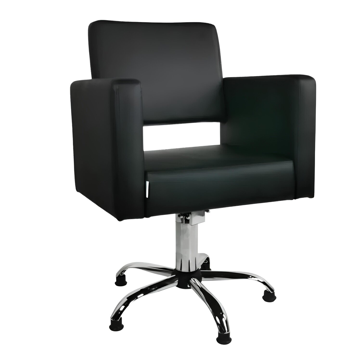 Парикмахерское кресло "Кубик II" цвет - черный основание - пятилучье