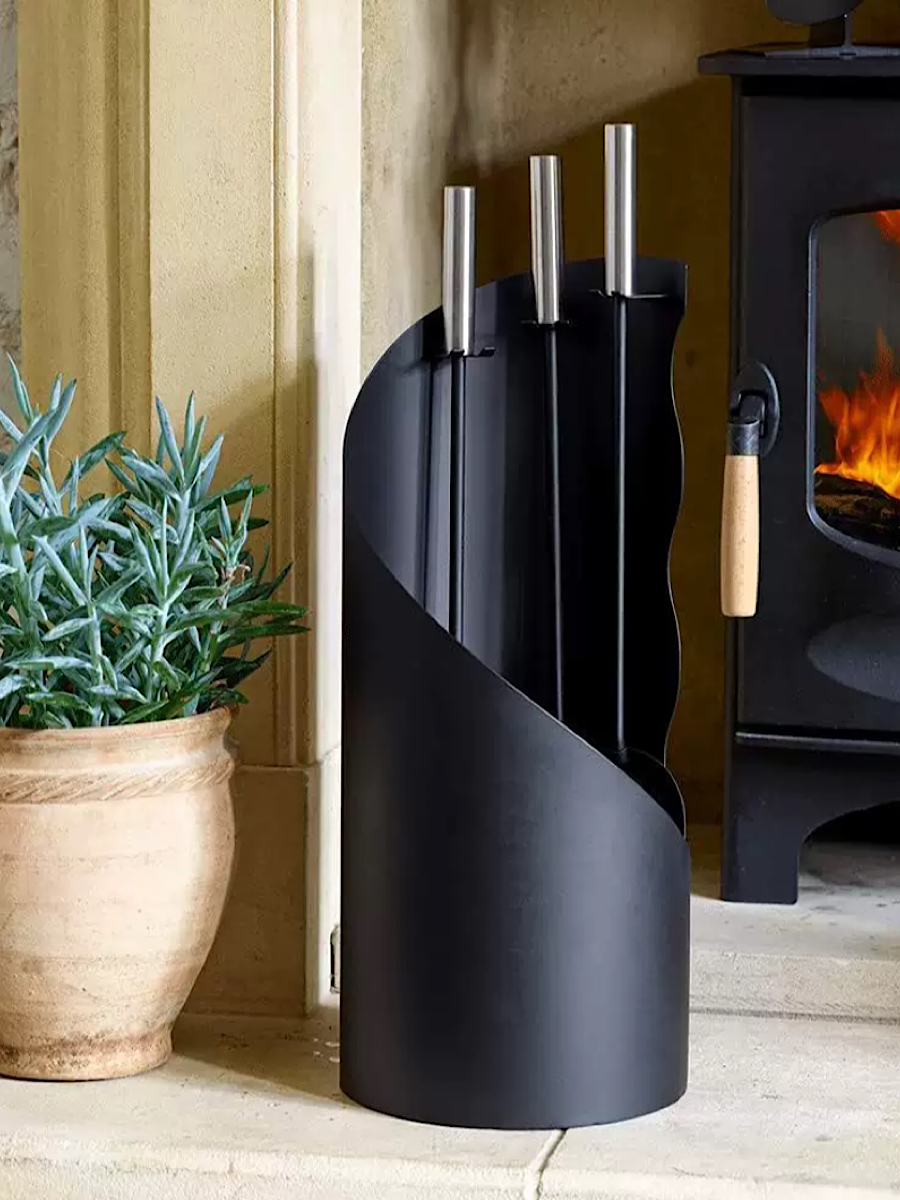 Набор инструментов для камина из черного кованого железа в европейском стиле