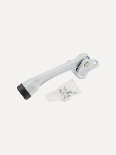 Изображение товара Фиксатор дверной откидной, ограничитель, стоппер, упор для дверей Козья ножка STARFIX L134, цвет белый (SMF-46436-1)