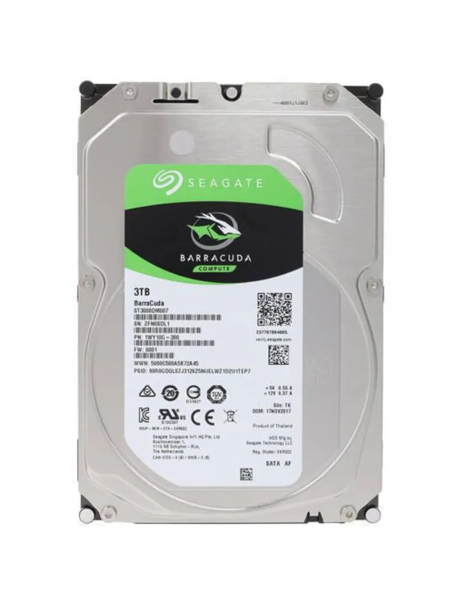 3 ТБ Жесткий диск BarraCuda 5400 ST3000DM007 - 5400 об/мин