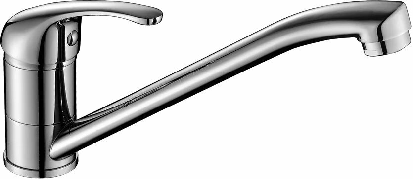 Смеситель для кухни Rossinka A 35-21 однорычажный латунный хром с поворотным изливом российский