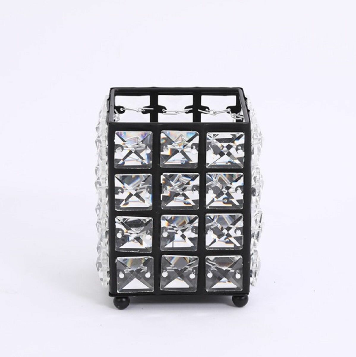 Стакан под кисти для макияжа металлический черный — фото 1