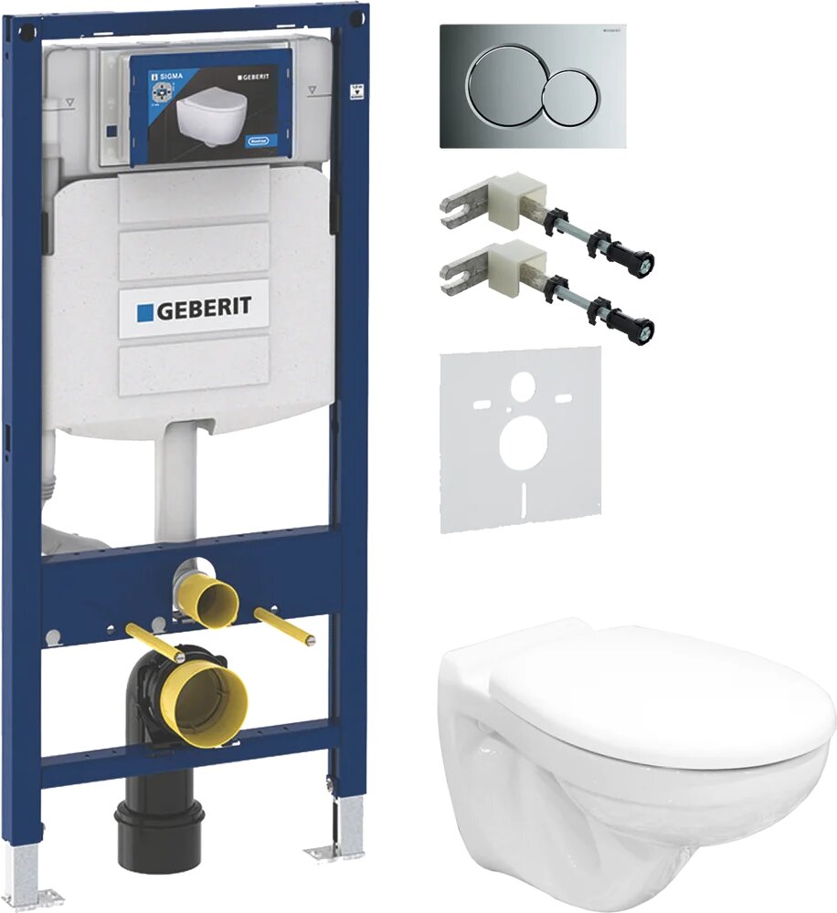 Комплект Унитаз подвесной Керамин Гранд R МЛ CDB00022814 безободковый с микролифтом / Шумоизоляция Geberit 156.050.00.1 / Инсталляция Duofix UP 320 111.300.00.5 Кнопка Sigma хром Крепления