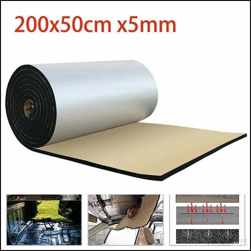 (1 лист) Огнеупорная теплоизоляционная и звукоизоляционная прокладка для автомобиля звукоизоляция капота толщиной 5 мм