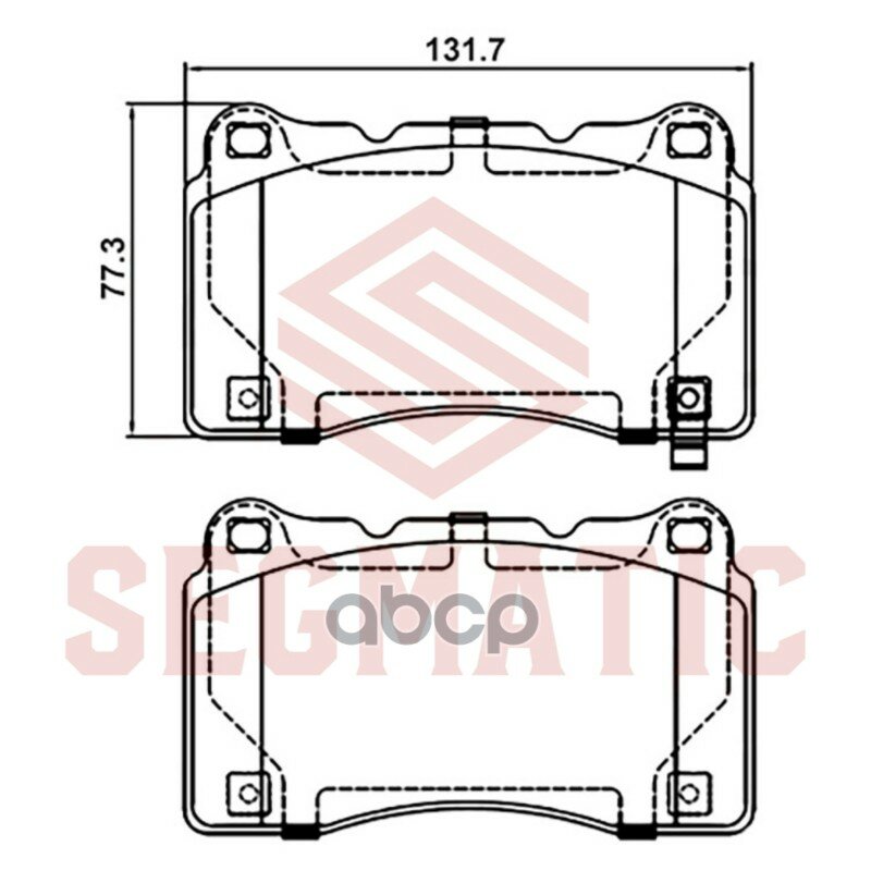 Колодка торм диск пер MITSUBISHI Lancer 96->, OPEL Insignia 09->, SUBARU Impreza 00-> [131.7*77.3*14.5] SEGMATIC арт. SGBP2828